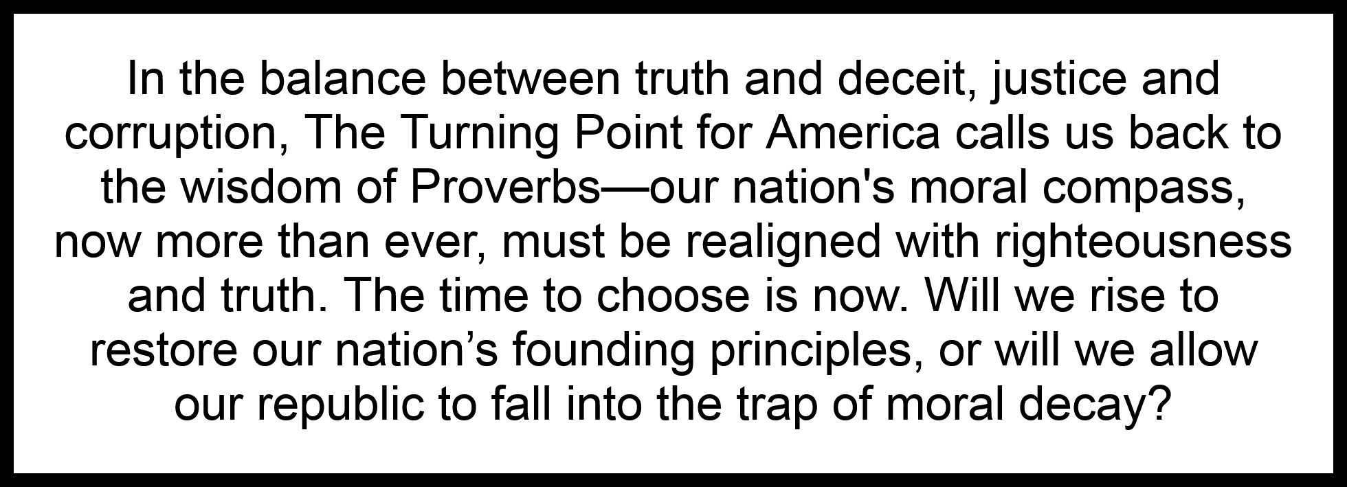 The Turning Point for America - Sub Main