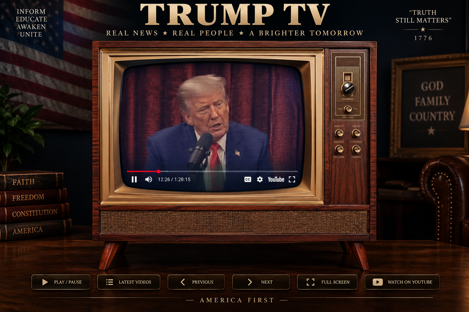 Trump TV vintage television studio
